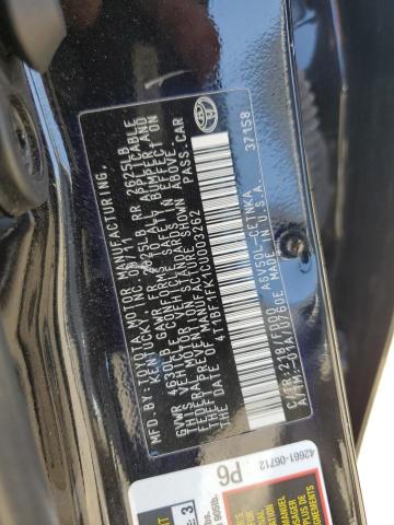 Photo 11 VIN: 4T1BF1FK1CU003262 - TOYOTA CAMRY 