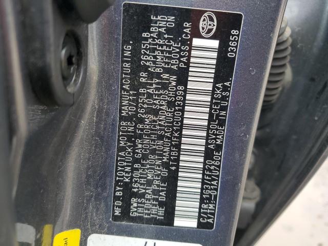 Photo 12 VIN: 4T1BF1FK1CU013998 - TOYOTA CAMRY 