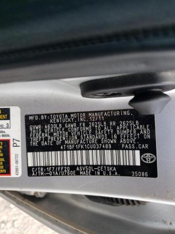 Photo 9 VIN: 4T1BF1FK1CU037489 - TOYOTA CAMRY 