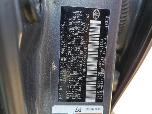 Photo 11 VIN: 4T1BF1FK1CU048427 - TOYOTA CAMRY BASE 