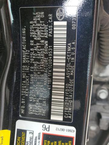 Photo 11 VIN: 4T1BF1FK1CU049531 - TOYOTA CAMRY 