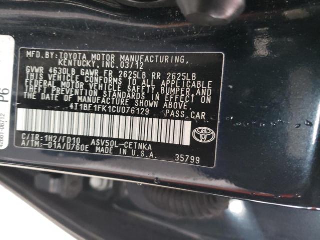 Photo 9 VIN: 4T1BF1FK1CU076129 - TOYOTA CAMRY BASE 