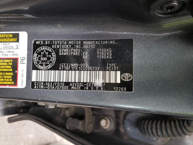 Photo 9 VIN: 4T1BF1FK1CU095733 - TOYOTA CAMRY BASE 