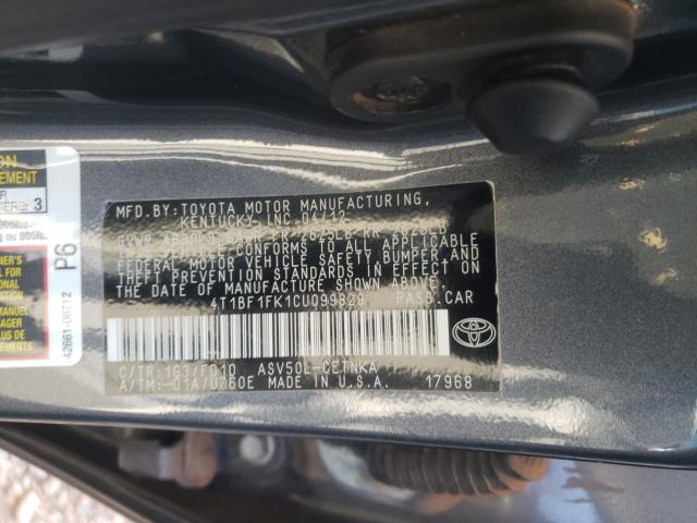 Photo 9 VIN: 4T1BF1FK1CU099829 - TOYOTA CAMRY BASE 