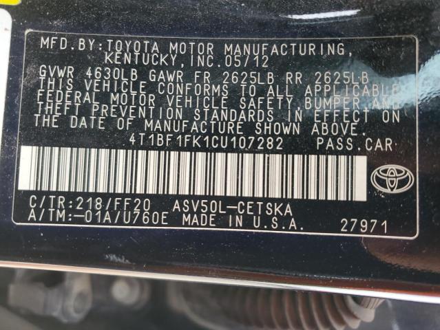 Photo 12 VIN: 4T1BF1FK1CU107282 - TOYOTA CAMRY 