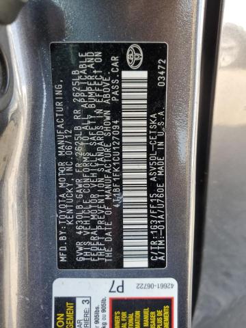 Photo 12 VIN: 4T1BF1FK1CU127094 - TOYOTA CAMRY BASE 