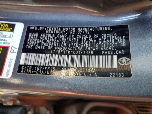 Photo 11 VIN: 4T1BF1FK1CU142159 - TOYOTA CAMRY 