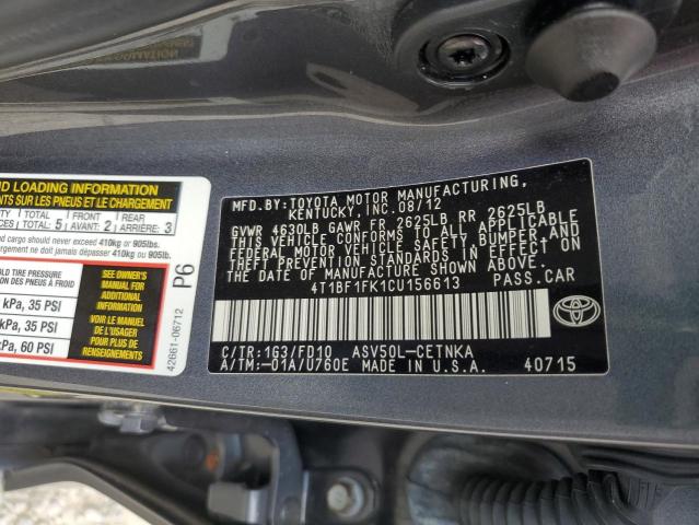 Photo 9 VIN: 4T1BF1FK1CU156613 - TOYOTA CAMRY BASE 