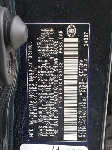 Photo 11 VIN: 4T1BF1FK1CU183438 - TOYOTA CAMRY BASE 