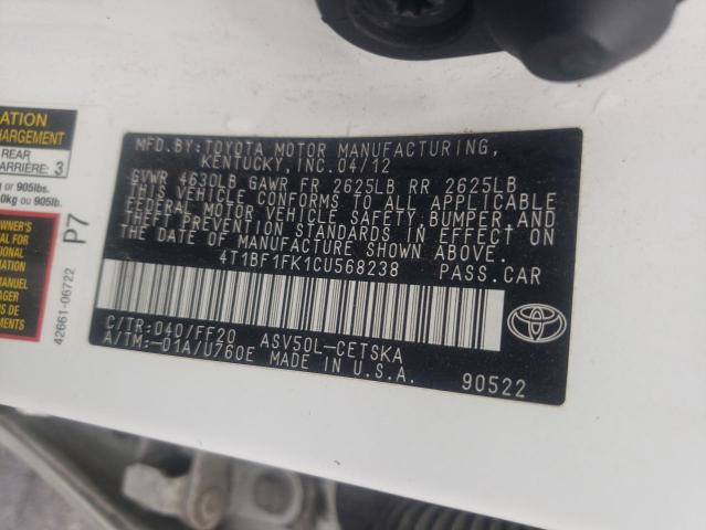 Photo 11 VIN: 4T1BF1FK1CU568238 - TOYOTA CAMRY 