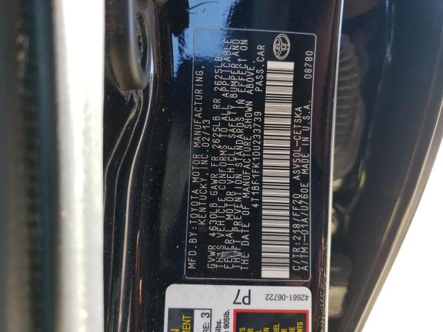 Photo 11 VIN: 4T1BF1FK1DU233739 - TOYOTA CAMRY L 