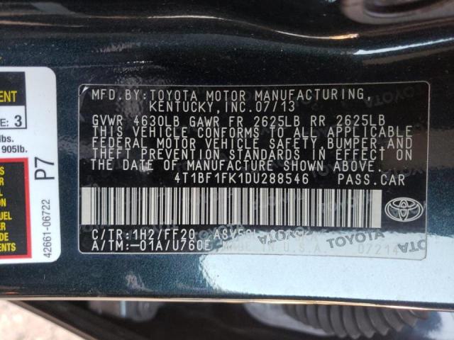 Photo 9 VIN: 4T1BF1FK1DU288546 - TOYOTA CAMRY L 