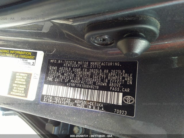 Photo 8 VIN: 4T1BF1FK1DU648219 - TOYOTA CAMRY 