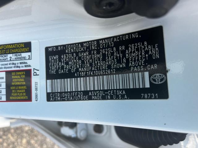 Photo 9 VIN: 4T1BF1FK1DU652612 - TOYOTA CAMRY L 