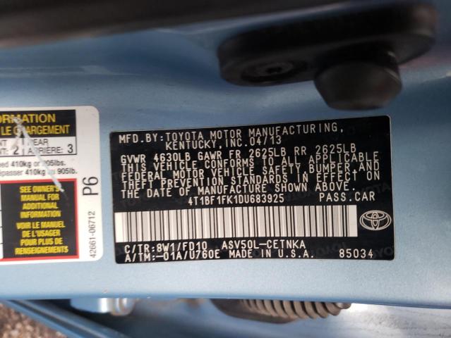 Photo 9 VIN: 4T1BF1FK1DU683925 - TOYOTA CAMRY L 