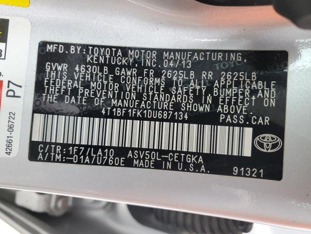 Photo 11 VIN: 4T1BF1FK1DU687134 - TOYOTA CAMRY L 