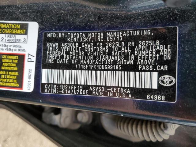 Photo 9 VIN: 4T1BF1FK1DU699185 - TOYOTA CAMRY L 