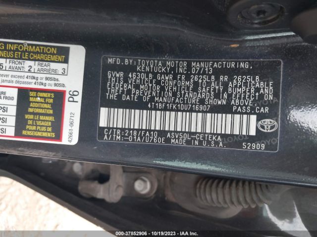 Photo 8 VIN: 4T1BF1FK1DU716907 - TOYOTA CAMRY 