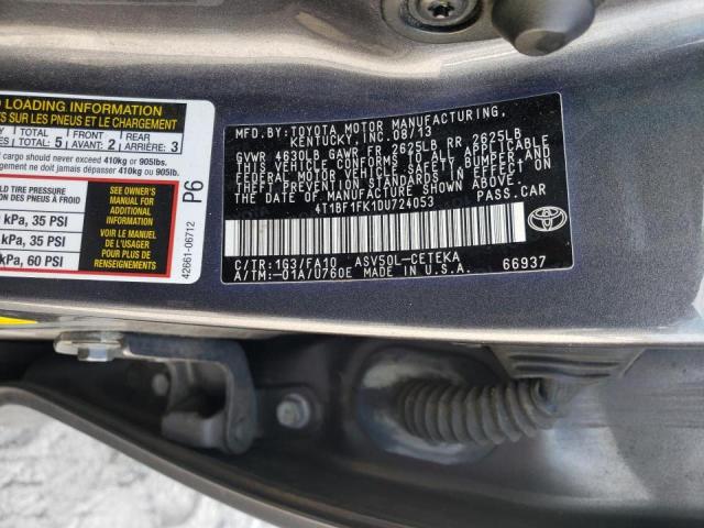 Photo 9 VIN: 4T1BF1FK1DU724053 - TOYOTA CAMRY L 