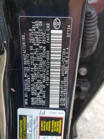 Photo 12 VIN: 4T1BF1FK1EU318808 - TOYOTA CAMRY L 