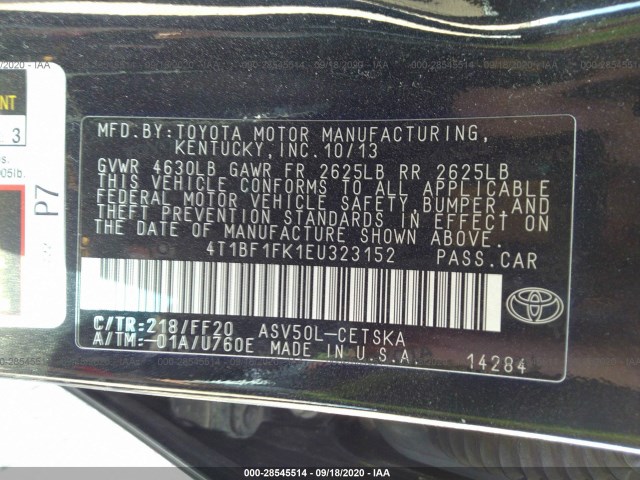 Photo 8 VIN: 4T1BF1FK1EU323152 - TOYOTA CAMRY 