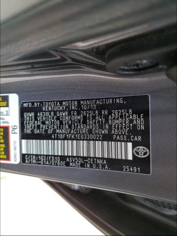 Photo 9 VIN: 4T1BF1FK1EU330022 - TOYOTA CAMRY L 