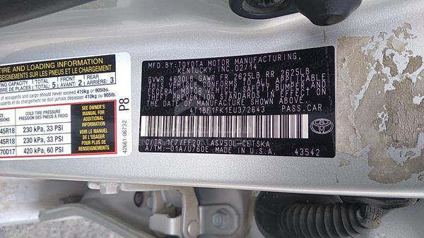 Photo 5 VIN: 4T1BF1FK1EU372643 - TOYOTA CAMRY 