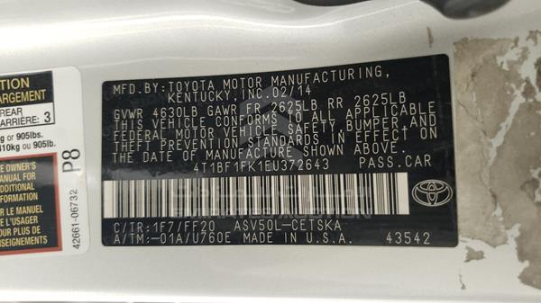 Photo 6 VIN: 4T1BF1FK1EU372643 - TOYOTA CAMRY 