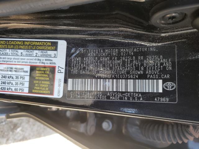 Photo 9 VIN: 4T1BF1FK1EU375624 - TOYOTA CAMRY 