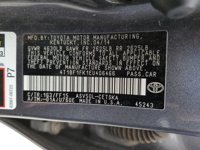 Photo 9 VIN: 4T1BF1FK1EU406466 - TOYOTA CAMRY L 