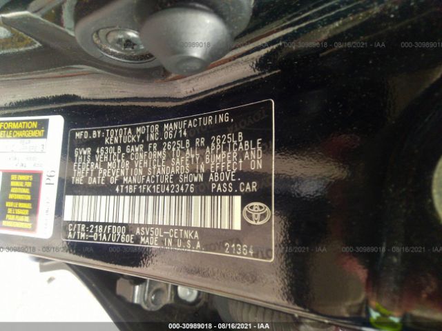 Photo 8 VIN: 4T1BF1FK1EU423476 - TOYOTA CAMRY 