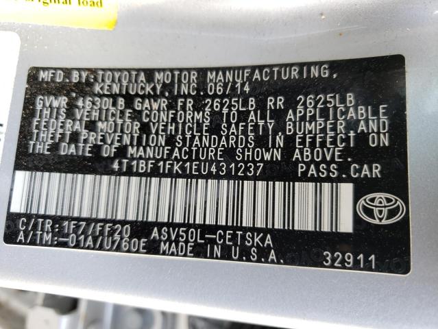 Photo 9 VIN: 4T1BF1FK1EU431237 - TOYOTA CAMRY L 