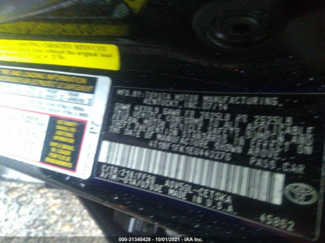 Photo 8 VIN: 4T1BF1FK1EU440276 - TOYOTA CAMRY 