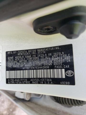 Photo 9 VIN: 4T1BF1FK1EU442836 - TOYOTA CAMRY L 