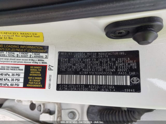 Photo 8 VIN: 4T1BF1FK1EU459359 - TOYOTA CAMRY 