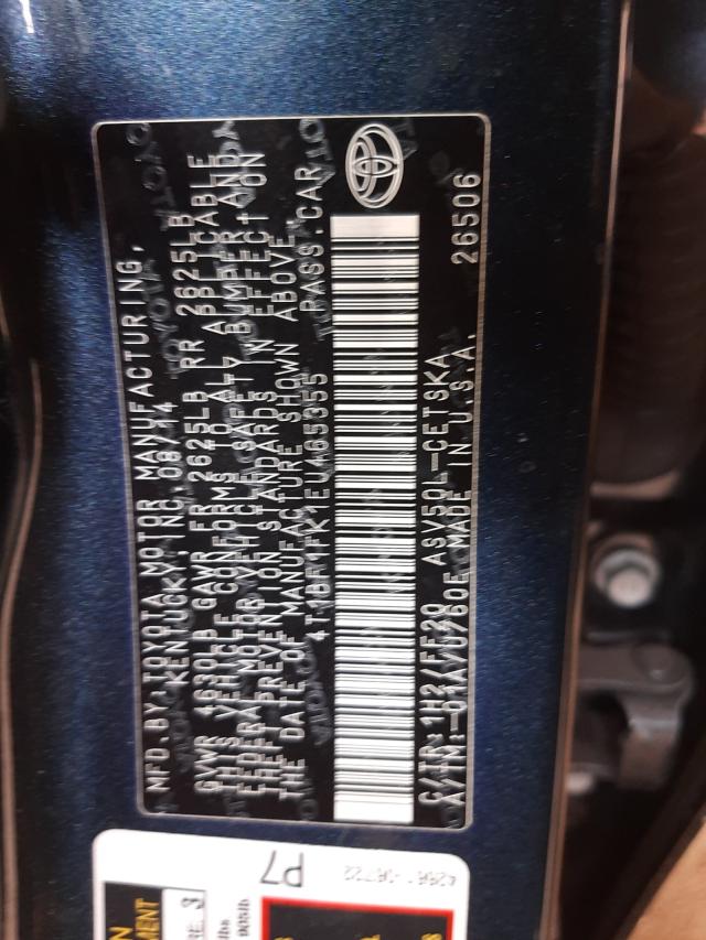 Photo 9 VIN: 4T1BF1FK1EU465355 - TOYOTA CAMRY L 