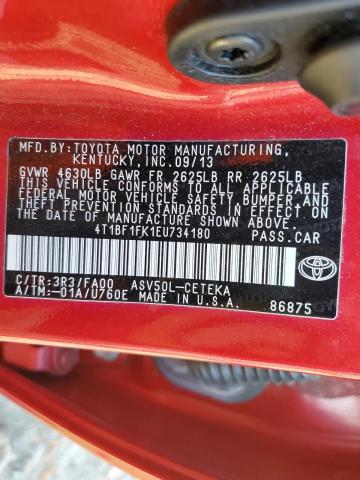 Photo 11 VIN: 4T1BF1FK1EU734180 - TOYOTA CAMRY L 