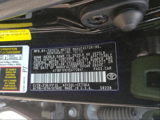 Photo 9 VIN: 4T1BF1FK1EU772847 - TOYOTA CAMRY 