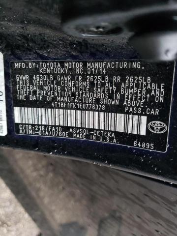 Photo 9 VIN: 4T1BF1FK1EU776378 - TOYOTA CAMRY L 