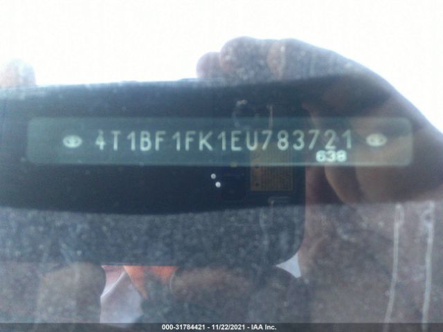 Photo 8 VIN: 4T1BF1FK1EU783721 - TOYOTA CAMRY L 