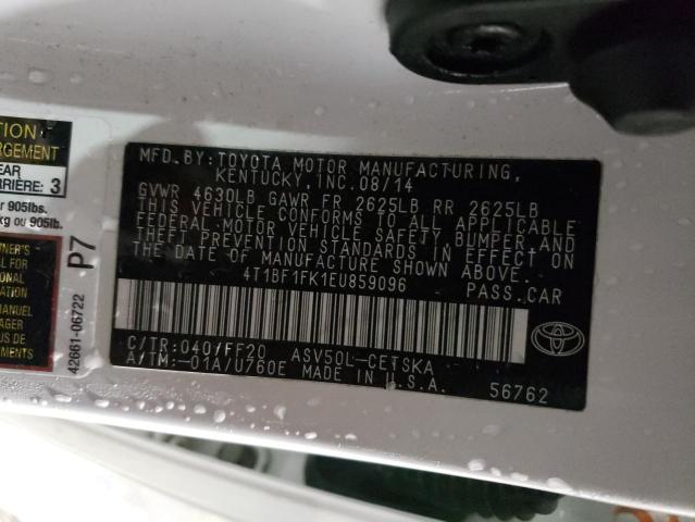 Photo 12 VIN: 4T1BF1FK1EU859096 - TOYOTA CAMRY L 