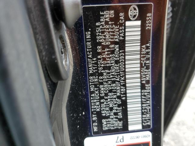 Photo 11 VIN: 4T1BF1FK1FU003931 - TOYOTA CAMRY 