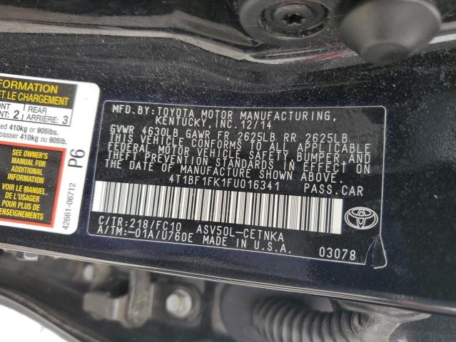 Photo 11 VIN: 4T1BF1FK1FU016341 - TOYOTA CAMRY LE 