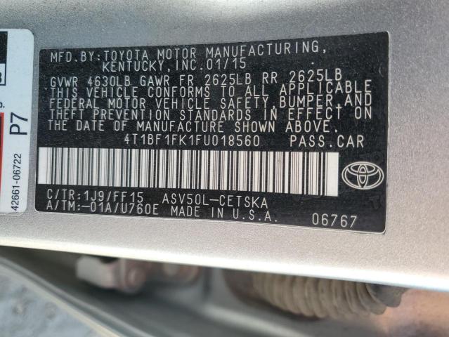 Photo 12 VIN: 4T1BF1FK1FU018560 - TOYOTA CAMRY LE 