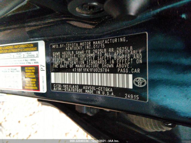 Photo 8 VIN: 4T1BF1FK1FU029784 - TOYOTA CAMRY 