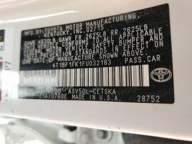 Photo 9 VIN: 4T1BF1FK1FU032183 - TOYOTA CAMRY LE 