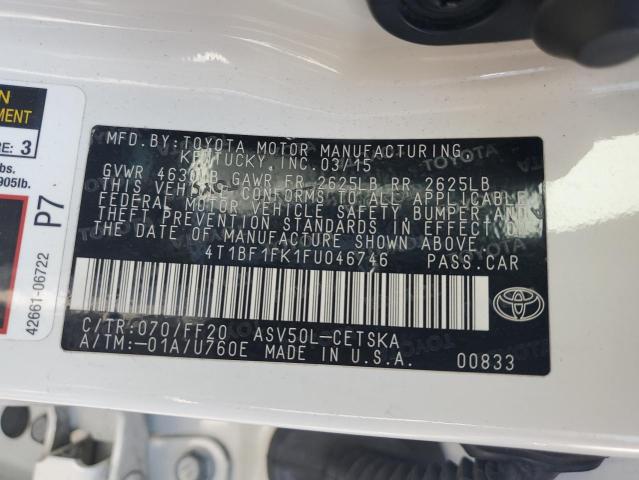 Photo 11 VIN: 4T1BF1FK1FU046746 - TOYOTA CAMRY 