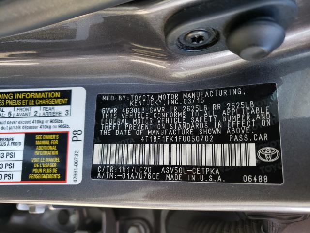 Photo 9 VIN: 4T1BF1FK1FU050702 - TOYOTA CAMRY LE 