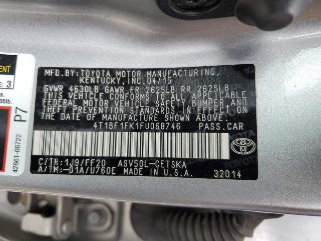 Photo 11 VIN: 4T1BF1FK1FU068746 - TOYOTA CAMRY 