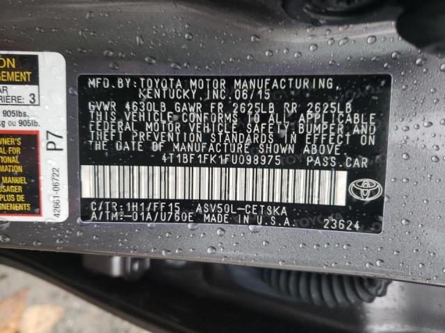 Photo 9 VIN: 4T1BF1FK1FU098975 - TOYOTA CAMRY LE 